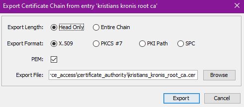 export certificate chain