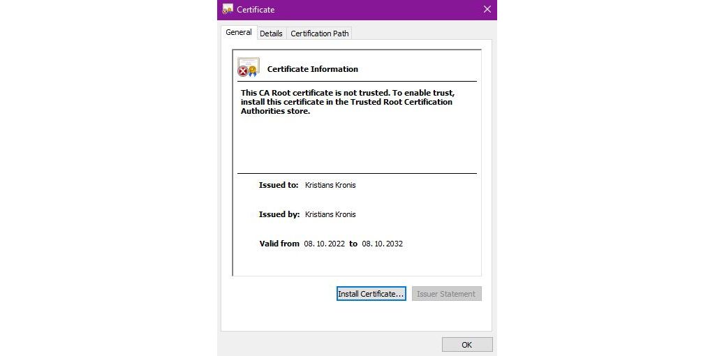 install root certificate
