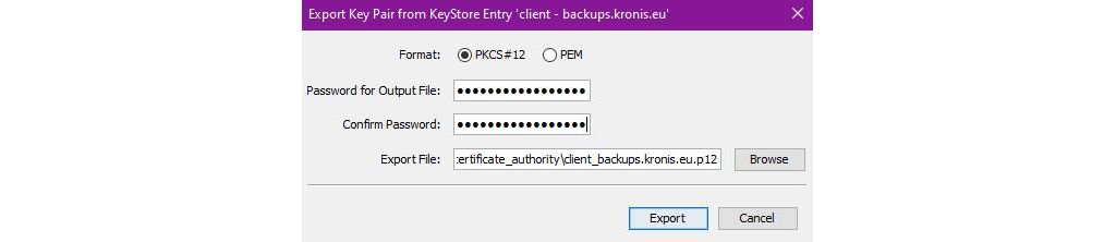 export key pair