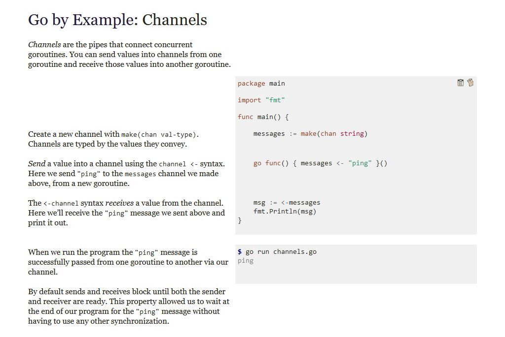 Go by Example Channels