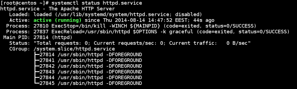 systemd service status example
