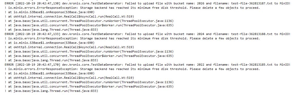 70 MinIO upload errors