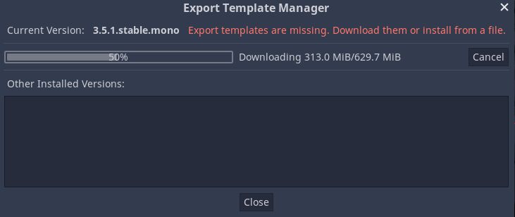 Godot export templates