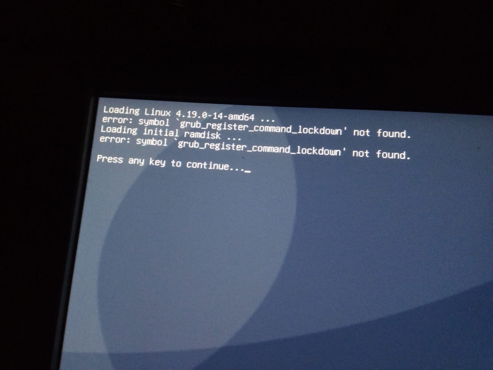 boot error