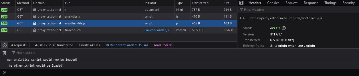 proxied resources loading