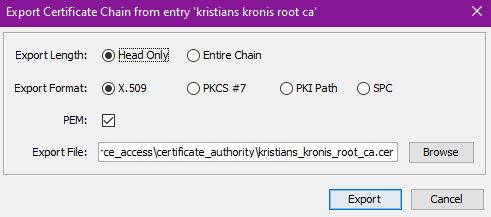 export certificate chain