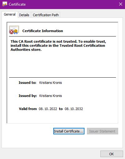 install root certificate