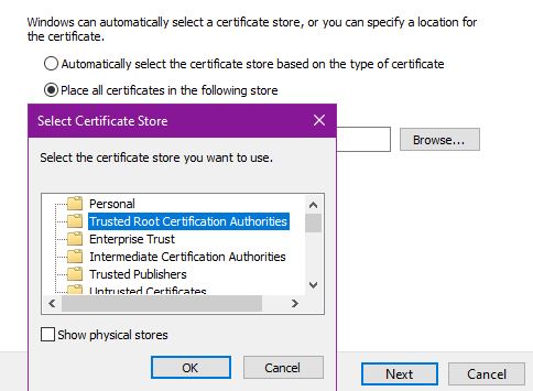 trusted root certificate