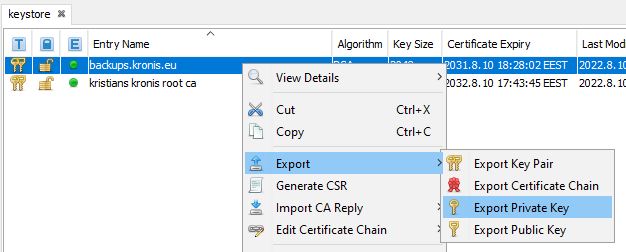 export private key