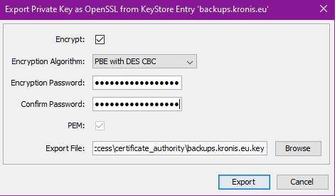 private key export details