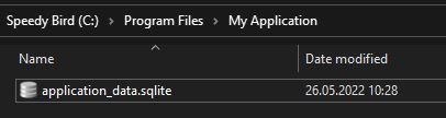 SQLite for application data