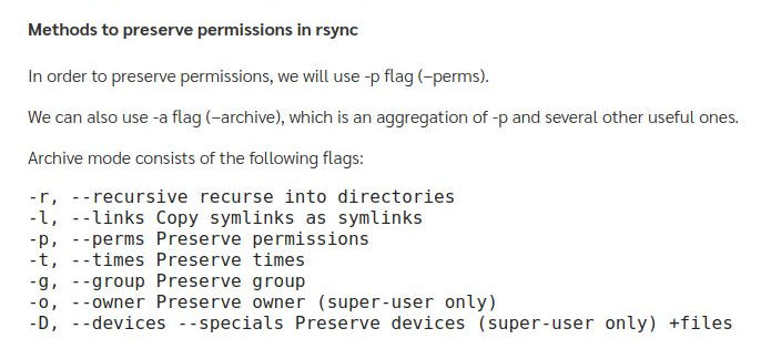 20 rsync permissions