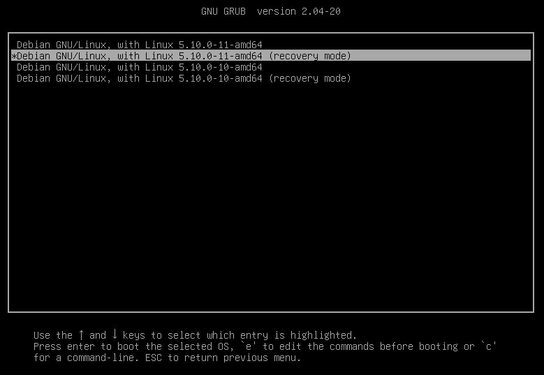 debian-grub-recovery-mode