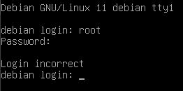 debian-incorrect-login